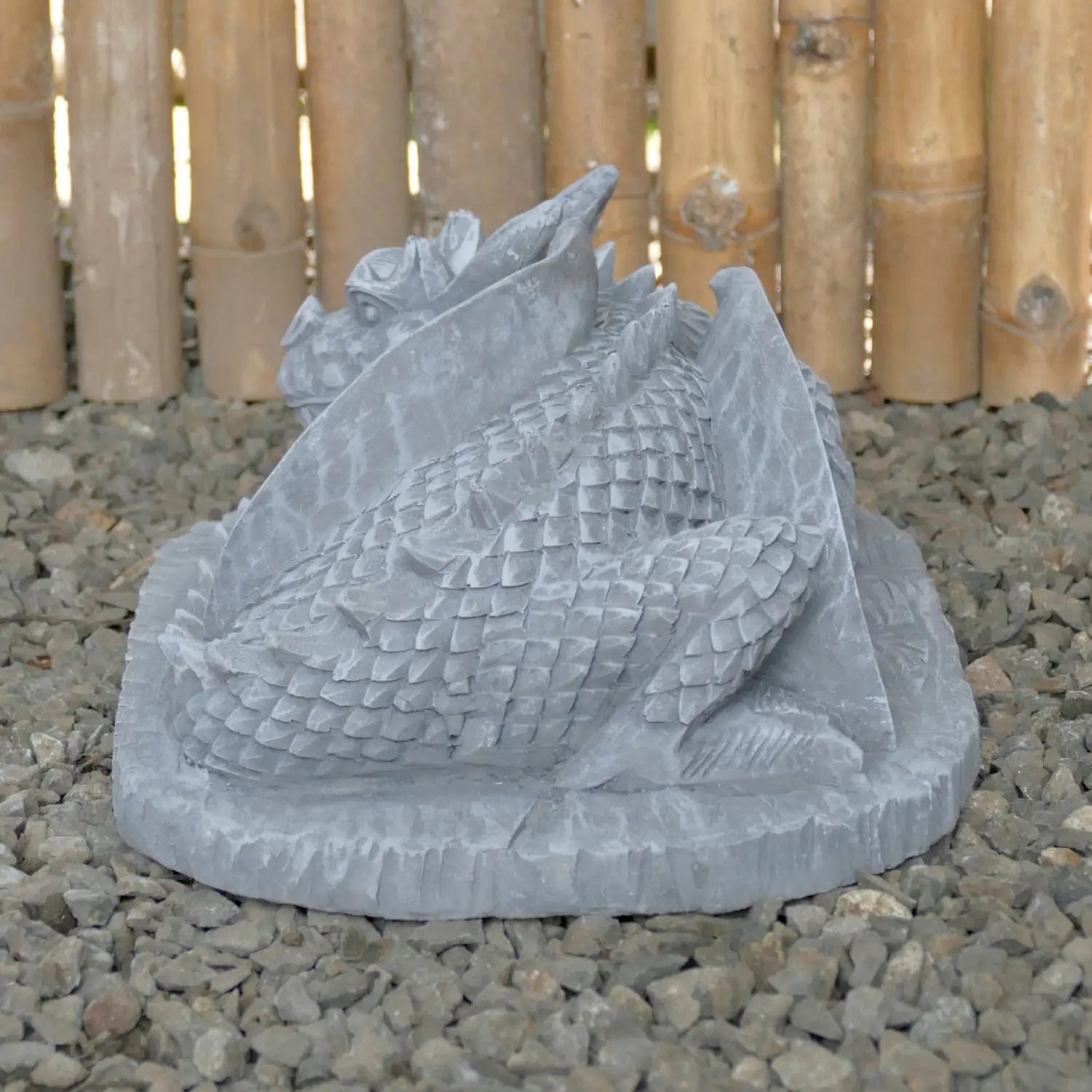  Product image 4 of the product “Jaro - Lying Dragon on a base, 30 cm L | cast stone ”